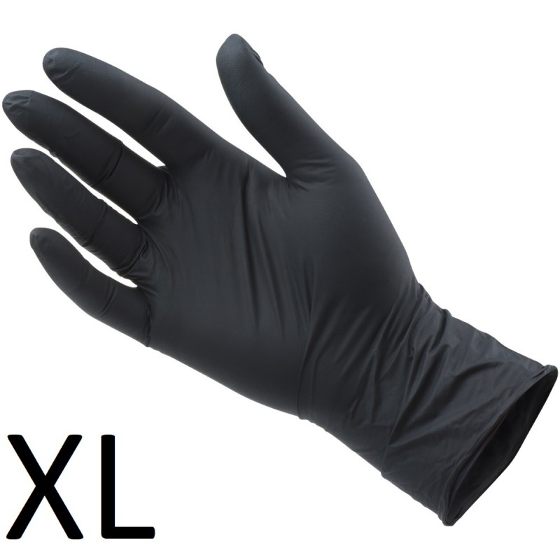 Rękawiczki Nitrylowe Czarne XL 100szt 
