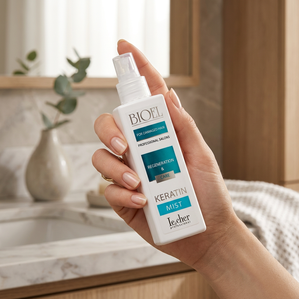 Lecher Bioel Keratin Mist mgiełka w sprayu z keratyną i jedwabiem 250ml - obrazek 4