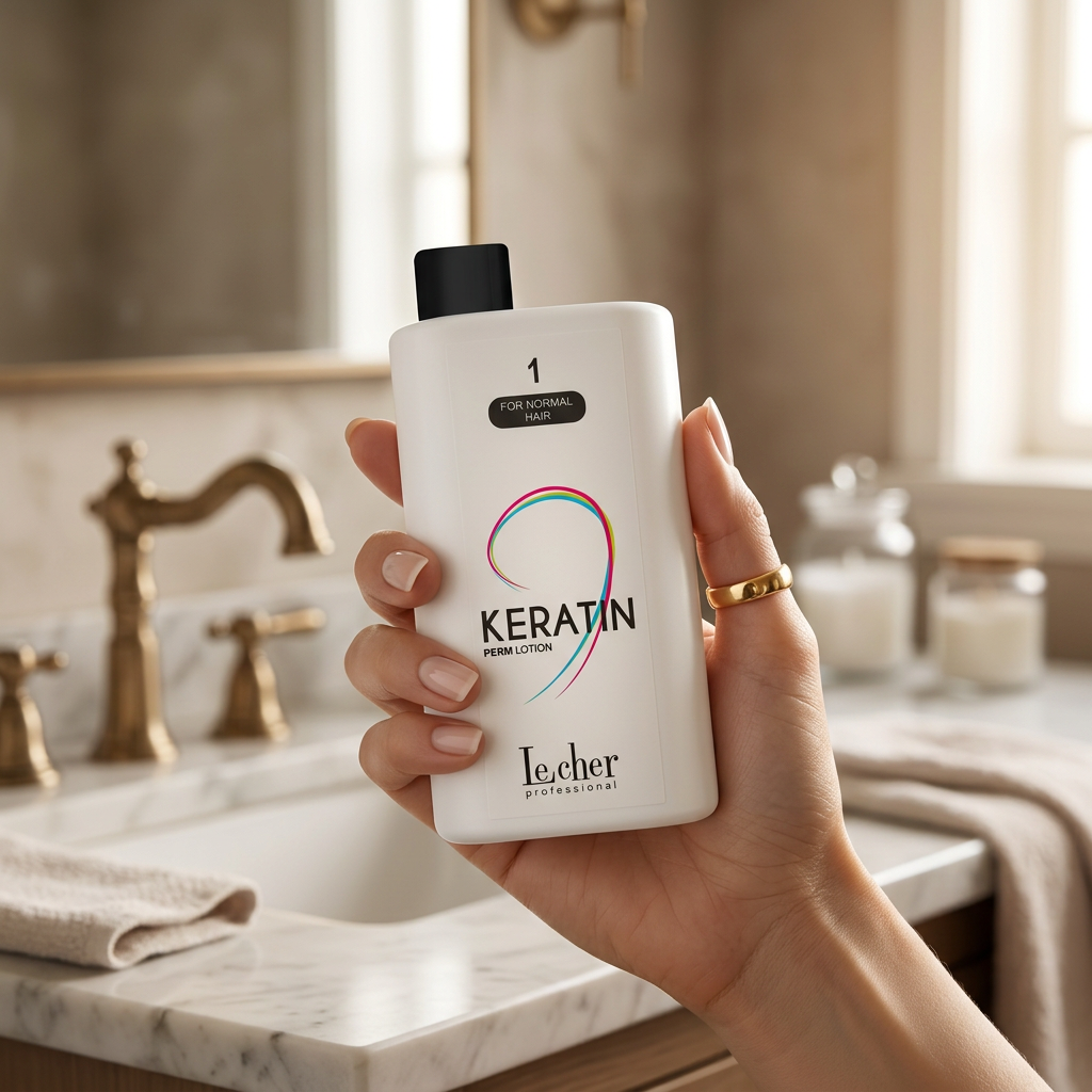 Lecher Keratin Perm płyn do trwałej ondulacji "1" włosy normalne 500ml - obrazek 4