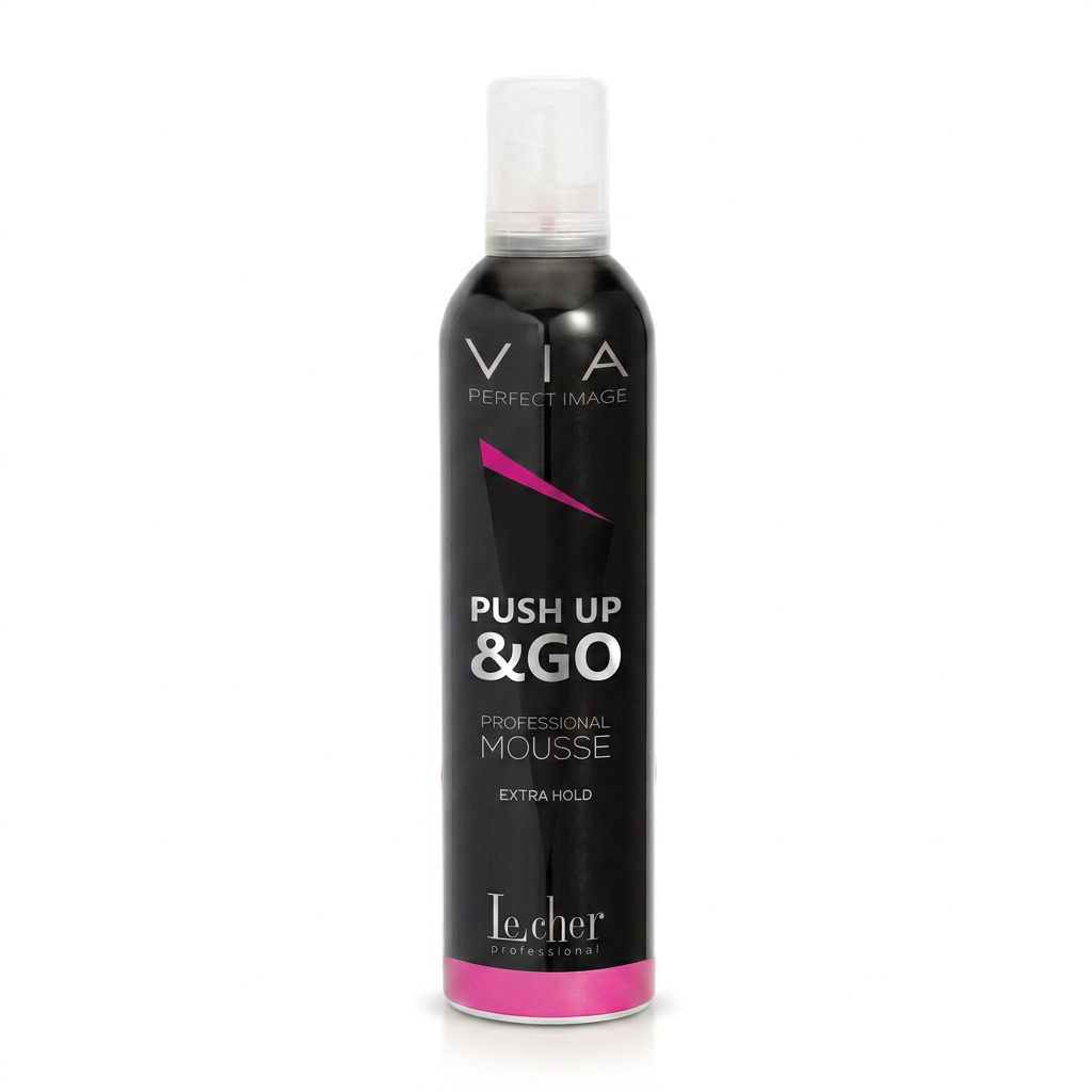 LECHER VIA PUSH UP & GO pianka do włosów extra mocna 400ml - obrazek 3