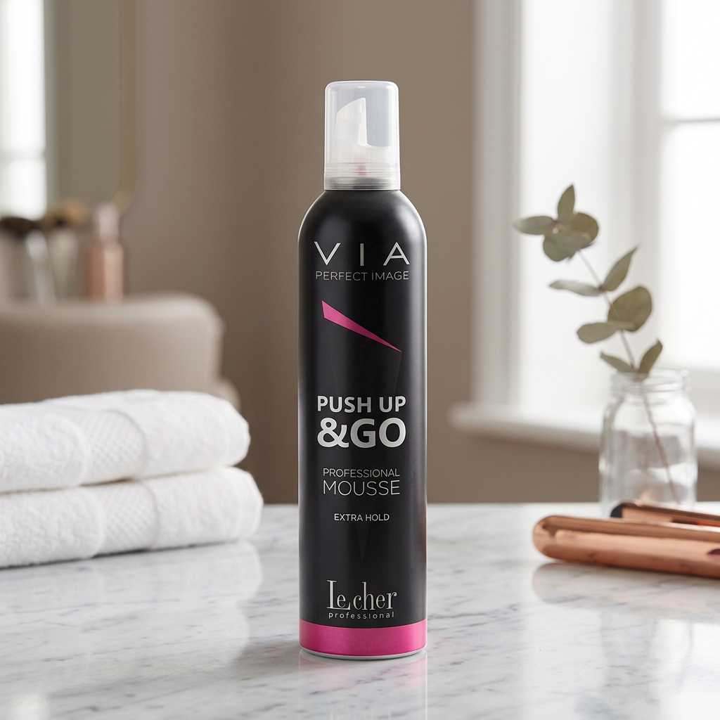 LECHER VIA PUSH UP & GO pianka do włosów extra mocna 400ml - obrazek 2