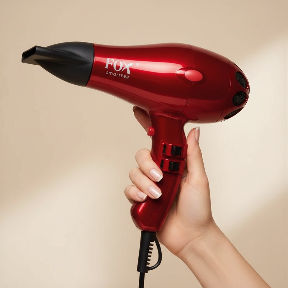 Fox Smart Red, profesjonalna suszarka z jonizacją, czerwona, 2100W - obrazek 2