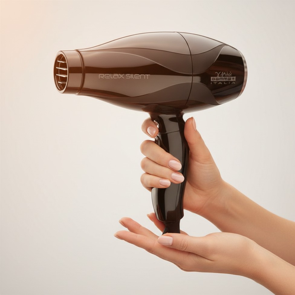 Gamma Piu Relax Silent Suszarka do włosów, czarna bardzo cicha 1800/2100W - obrazek 2