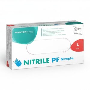 Rękawiczki nitrylowe bezpudrowe Master Glove PF Simple NIEBIESKIE L 100szt.