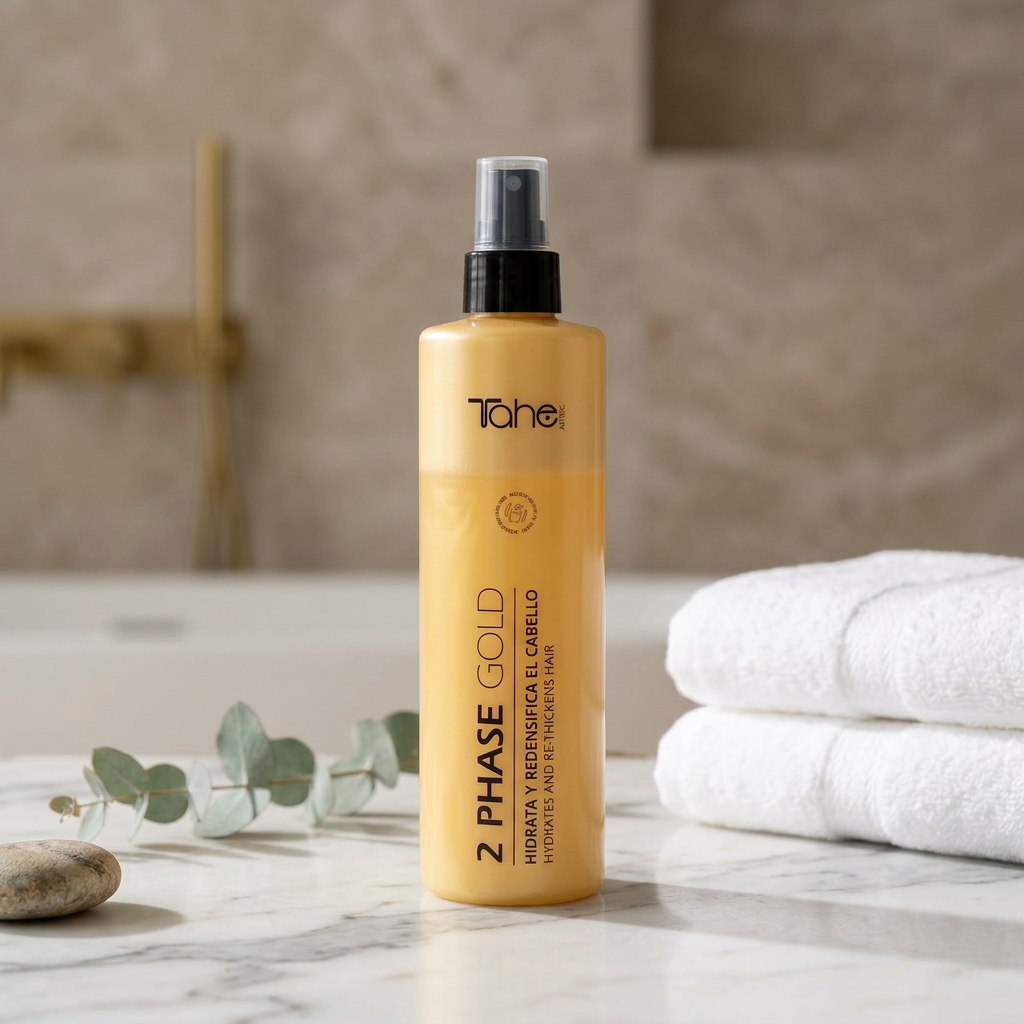 Tahe 2 phase gold Dwufazowa odżywka do włosów w sprayu 300ml - obrazek 2