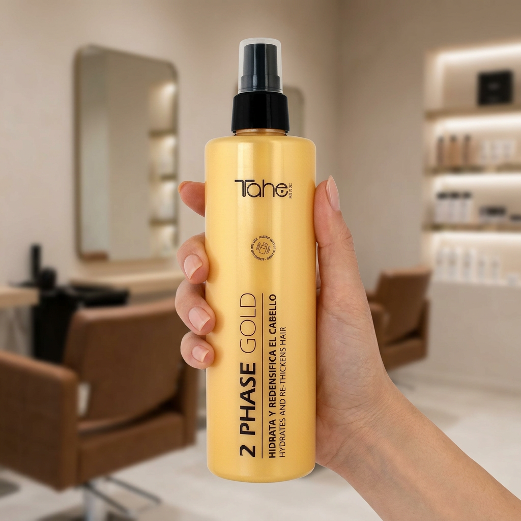 Tahe 2 phase gold Dwufazowa odżywka do włosów w sprayu 300ml - obrazek 4