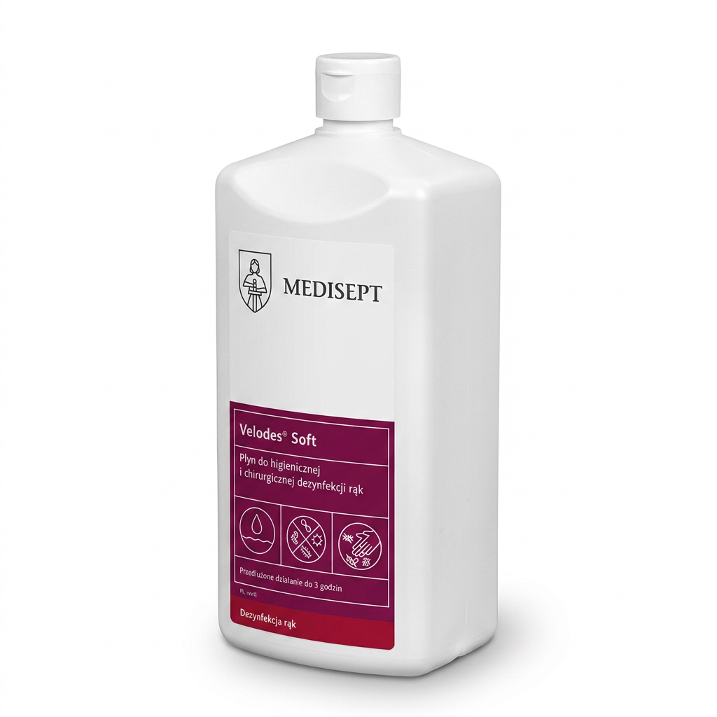 MEDISEPT VELODES SOFT 500 ml Płyn do higienicznej i chirurgicznej dezynfekcji rąk - obrazek 3