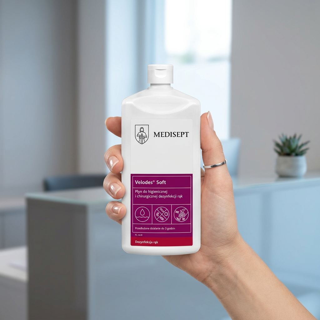 MEDISEPT VELODES SOFT 500 ml Płyn do higienicznej i chirurgicznej dezynfekcji rąk - obrazek 4